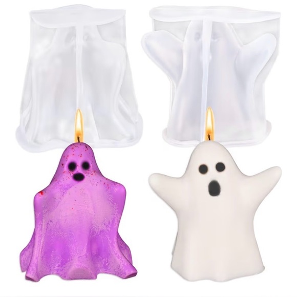 Other - 2 Pack Ghost Candle Molds 3D Halloween Candle Molds Silicone Candle Soap New